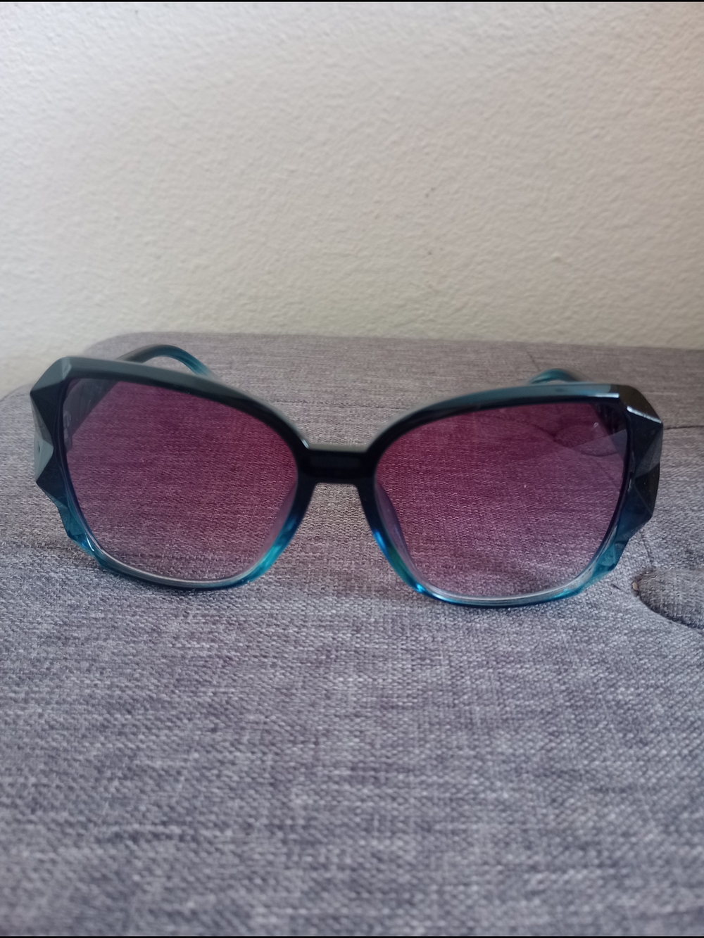 New Women's Teal Gradient Oversized Women’s Sunglasses